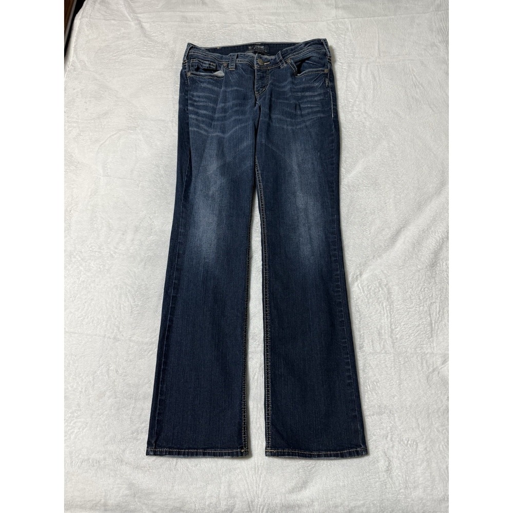 Silver Jeans Womens 32x32 Blue Suki Mid Baby Boot Bootcut Denim Stretch
